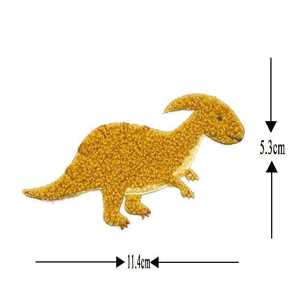 Patch brodé personnalisé de dinosaure de dessin animé et petit canard jaune, thermocollant, autocollant en tissu brodé pour vêtements et sacs à dos - Product Image 4