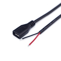 Kabel Pigtail USB Micro B 2 4 Core Male Female ke Kabel Kawat Terbuka