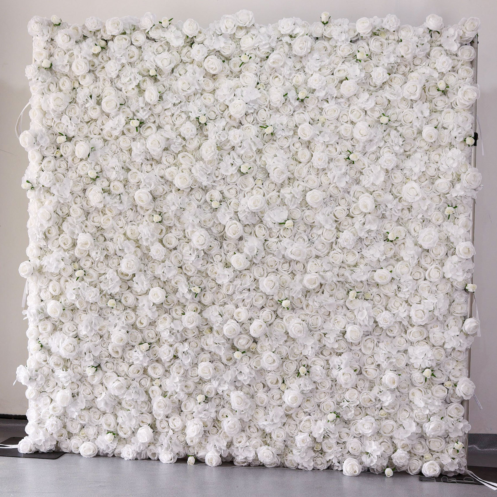 3DWhite Rose Flower Wall 2m*2m