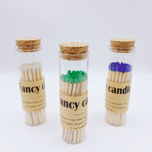 Venta al por mayor de fósforos de seguridad de madera largos con punta pastel, en tubo de vidrio con tapa de corcho, con etiqueta de papel kraft personalizada para marca. - Product Image 3