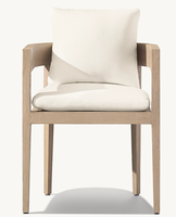 Fauteuil de salle à manger d'extérieur BALMAIN en teck de luxe moderne avec pieds coniques - Résistant aux intempéries