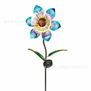 Solar Iron Art Fiber Optic <b>Flower</b> Garden <b>Light</b> Led Solar Powered Outdoor Decorative Lamp Water Resistant Portable - Product Image 5
