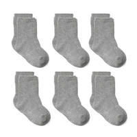 Vente en gros de chaussettes en coton biologique antidérapantes pour bébés de 1 à 3 ans, chaussettes tricotées décontractées 3D avec grip pour bébés, petites filles et petits garçons