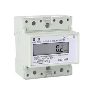 Factory price DDS546-2 Wire Single Phase 35mm Din Rail Energy Meter 230VAC Electronic KWh Meter electric energy meter