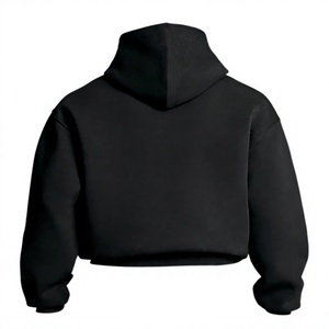 Women's <b>Black</b> Pullover Hoodie Drop Shoulder Sweatshirt with Kangaroo Pocket Casual <b>Long</b> <b>Sleeve</b> <b>Top</b> - Product Image 2