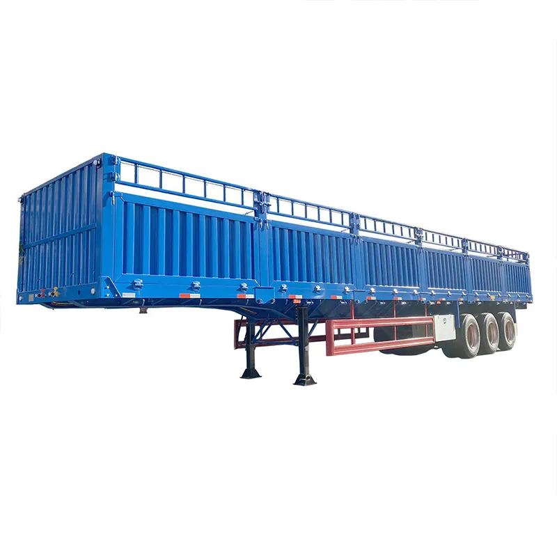 Merek CIMC kendaraan 3 AS 4 as roda kontainer Trailer pagar kargo kapasitas berat Semi Trailer