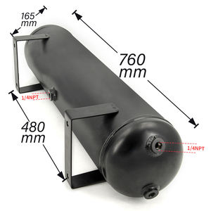 Abd stok 5 galon siyah alüminyum hava tankı ile 1/4 NPT delik pnömatik hava süspansiyon tankı hava boynuz Tank araba aksesuarları - Product Image 2