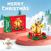 Kit de briques de construction DIY de Noël, calendrier de l'Avent avec sapin de Noël, bonhomme de neige et maison en pain d'épices, jouet de construction éducatif