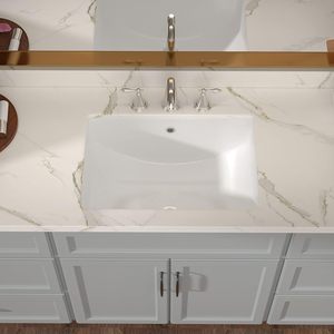 Bianco rettangolare porcellana ceramica lavabo Overflow sotto il bancone bagno <span class=keywords><strong>lavello</strong></span> con Overflow per piccoli spazi - Product Image 3