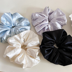 En gros, Grand chouchou en satin brillant de qualité supérieure, style décontracté, couleur unie, accessoire de cheveux élégant - Product Image 6