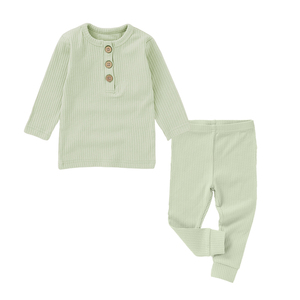 Ensemble <span class=keywords><strong>tricot</strong></span>é pour bébé et tout-petit, bonnet assorti, ensemble <span class=keywords><strong>de</strong></span> détente côtelé neutre pour bébé, ensemble <span class=keywords><strong>de</strong></span> vêtements pour bébé <span class=keywords><strong>de</strong></span> couleur unie - Product Image 3