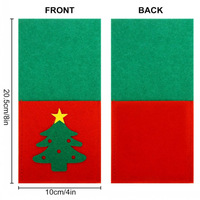 Sacs à couverts de Noël en feutre personnalisés en gros avec poches organisatrices pour couverts