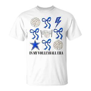 T-shirt personnalisé sur le thème du volley-ball pour le jour de match, avec nœud coquette, de la collection « Dans ma ère du volley-ball » - Product Image 1