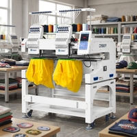 Machine à broder industrielle à grande vitesse Disen 2 têtes 12 15 aiguilles 1200 tr/min pour t-shirts, casquettes, monogrammes informatisés, prix