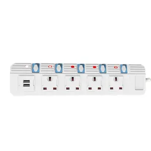 Oswell điện Power Strip 4 cách mở rộng ổ cắm với 3 pin dây điện