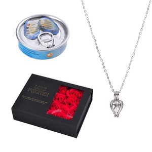 Bán Buôn Red Rose Flower Hộp Quà Tặng Với Tình Yêu Mong Muốn Ngọc Trai Vòng Cổ Kit Set Đóng Hộp Oyster Với Vòng Cổ của Nó Pendent Perle - Product Image 2