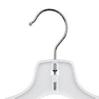Cintre transparent en plastique de 43 cm avec barre transversale pour pantalons et jupes, gain de place, idéal pour placard et présentation en magasin