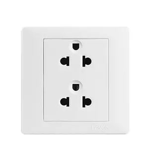 2 gang electrical 16amp wall socket American 3 pin plug outlet