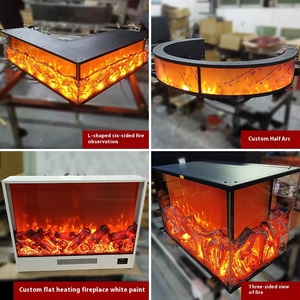 Stile europeo moderno <span class=keywords><strong>camino</strong></span> elettrico Freestanding con telecomando fiamma artificiale per uso Villa - Product Image 4