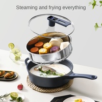 Machine de cuisson intelligente entièrement automatique, cuisine électronique multifonctionnelle, capteur, acier inoxydable, antiadhésif, noir
