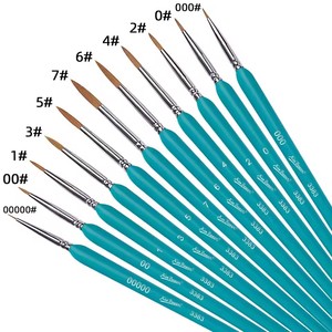 11 pièces/ensemble crochet ligne brosse cheveux doux peinture pinceaux <span class=keywords><strong>Gouache</strong></span> aquarelle peintures à l'huile artistes peint à la main acrylique Nail Art dessin - Product Image 5