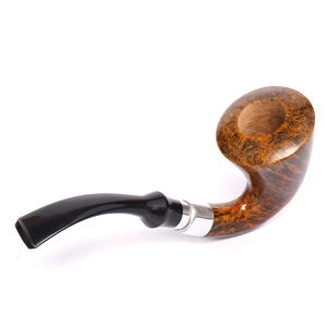 Pipe à fumer artisanale en bois de bruyère laqué, style italien, grande, courbée, classique, premium, portable, en bois de bruyère courbé - Product Image 2