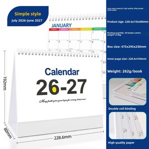 X418 2026 Custom Printing Fancy Paper Flip Desk Table <b>Calendar</b> Coil Binding Customized Enterprise Logo <b>Calendar</b> - Product Image 2