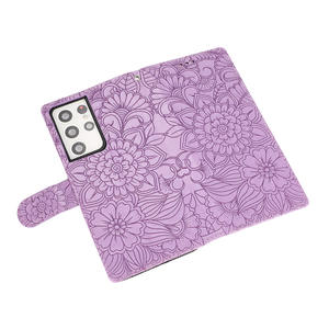 Funda Casual Chic de Lujo para <span class=keywords><strong>S22</strong></span> Plus con Almacenamiento para 3 Tarjetas, Relieve, Resistente a Golpes, Sensación de Piel y Soporte Invisible - Product Image 3