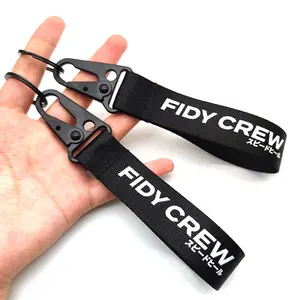 High Quality Carabiner Short Lanyard Keychain Custom Logo Keychain Key Strap With Carabiner Clips