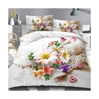 Housse de couette en polyester 100% imprimée numérique de fleur 3D de luxe