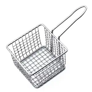 Stainless Steel Fryer Baskets French Fries Holder Metal Bbq Mesh Baskets For Pasta/Patao Chips