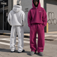 Ensembles de survêtements unisexes streetwear : sweat à capuche et pantalon de jogging pour hommes, qualité supérieure, 100 % coton épais, ensemble de survêtement oversize