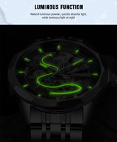 Jam Tangan Mekanik Desain Baru Fashion Pria Otomatis Tahan Air Bercahaya Ukiran Berongga Tali Baja Tahan Karat Orologio Automatico