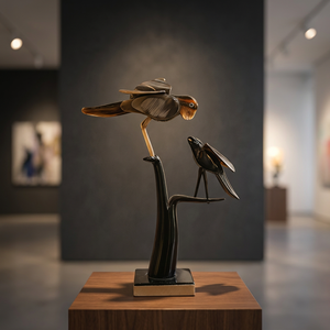 Sculpture artisanale rustique en bois d'oiseau et de branche - Décoration d'intérieur écologique pour table de salon, provenant d'Orissa - Product Image 4