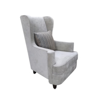 Fauteuils modernes en tissu gris avec cadre en bois, fauteuils d'appoint à dossier haut pour salon, usage hôtelier, pour la maison