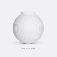 Abat-jour en verre gaufré transparent de plusieurs tailles, résistant à la chaleur, pour lampe suspendue, lampe de table, solution d'éclairage commercial