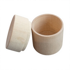 Handcrafted Wooden <b>Spice</b> <b>Jar</b> With Lid Round Airtight Food Container For Kitchen Minimalist Design - Product Image 4