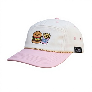 Casquette structurée à 5 panneaux, profil moyen, visière pré-courbée, avec logo personnalisé, broderie de dessin animé mignon, vente en gros - Product Image 1