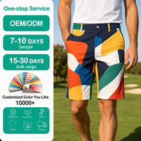 Pantalones Cortos de Golf para Hombre, Color Personalizado, Gris Oscuro, Color Sólido, Venta al Por Mayor, Secado Rápido, Elásticos, de Longitud Media