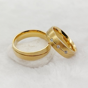 Di alta qualità 18k placcato oro gioielli di moda promessa di matrimonio anelli di nozze per coppie prezzo di sconto all'ingrosso - Product Image 1