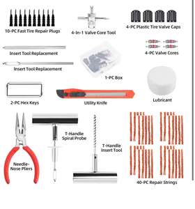 <span class=keywords><strong>Kit</strong></span> <span class=keywords><strong>Profesional</strong></span> de 70 Piezas de Herramientas Manuales de Metal para <span class=keywords><strong>Reparación</strong></span> de Llantas de Coche en Caja - Product Image 6