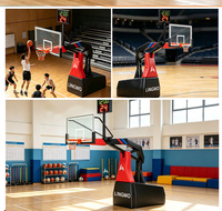 Système de panier de basket direct fabricant 225 cm avec distance de sécurité, panier de basket personnalisé avec anneau à ressort détachable, minuteur 24S, pour usage extérieur
