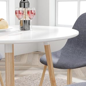 Hiện Đại Nhà Bếp Đồ Nội Thất Vòng Bàn Ăn <span class=keywords><strong>4</strong></span> 6 Ghế Đặt 80 100 Cm Trắng Bàn MDF Bàn Ăn Cho Phòng Khách Sử Dụng - Product Image 3