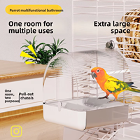 Mangeoire à oiseaux suspendue 2-en-1 de luxe en acrylique, station d'eau et de graines pour petits perroquets, décoration intérieure