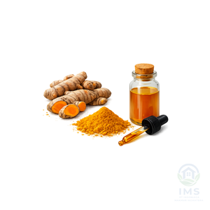 Huile essentielle de curcuma, connue pour son arôme distinctif et ses puissantes propriétés antioxydantes pour rajeunir l'esprit et le corps. - Product Image 1