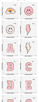 Hot Melt Colle Pas Cher Anglais Lettres En Gros Serviette À La Main Broderie Tissu Coton Pvc Personnalisé Chenille Patchs Paillettes 10 Pcs