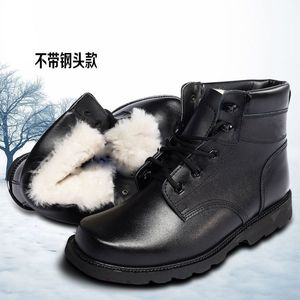 Men Snow <b>Boots</b> Black Fleece Lined Anti Slip Outdoor Winter Work Shoes - Product Image 2