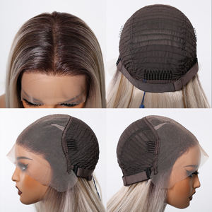 Expédition immédiate Perruque en dentelle 13*6 Fibre future <span class=keywords><strong>Cheveux</strong></span> blonds Racine foncée Haute qualité Naturelle Lisse Droite Durable Simulation - Product Image 3