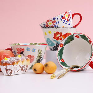 Wholesale creative coffee mugs, cute hand-painted ceramic mugs for home use, perfect as a souvenir or gift. - Product Image 1