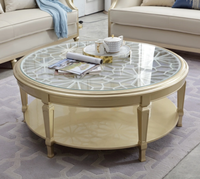 Table basse moderne de luxe en verre trempé avec rangement, design en bois durable et mobile, couleur personnalisable pour le mobilier de salon